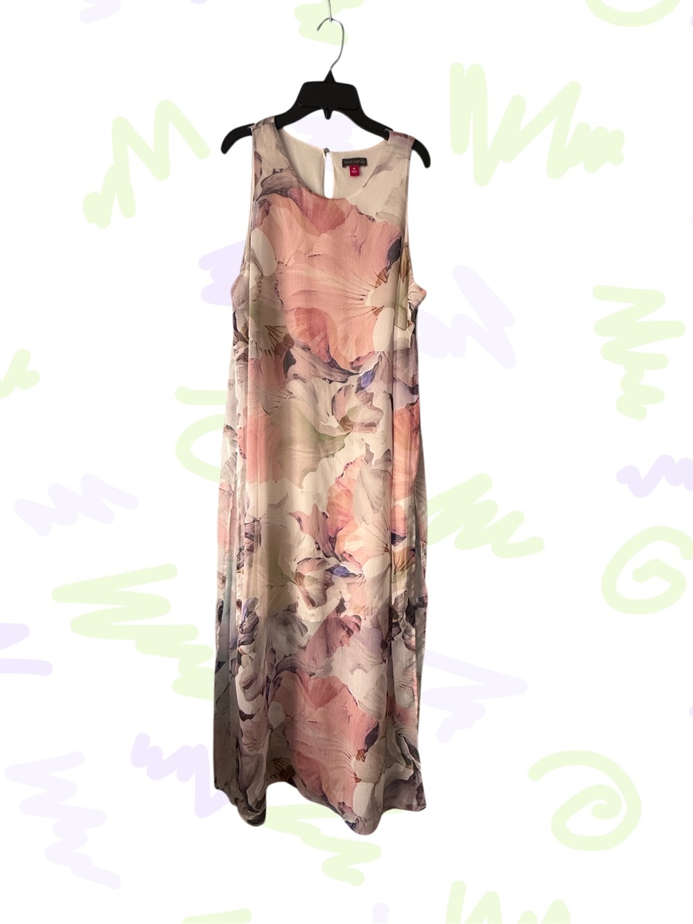 Vince Camuto Floral Maxi Dress in Blush, Cream and Soft Purple
